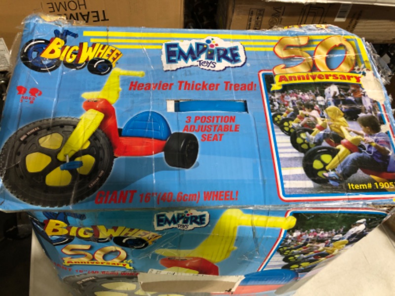 Photo 2 of *PARTS ONLY* (USED) The Original Big Wheel Blue-Yellow-Red Giant 16' Wheel Ride On Tricycle