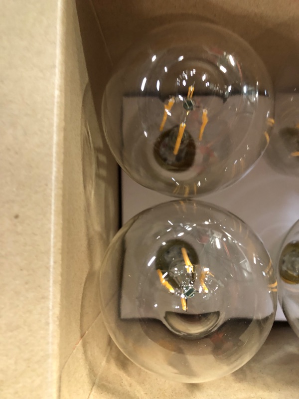 Photo 3 of * 1 bulb is bad *
60-Watt Equivalent ST19 Dimmable Straight Filament Clear Glass Vintage Edison LED Light Bulb, Soft White (4-Pack)