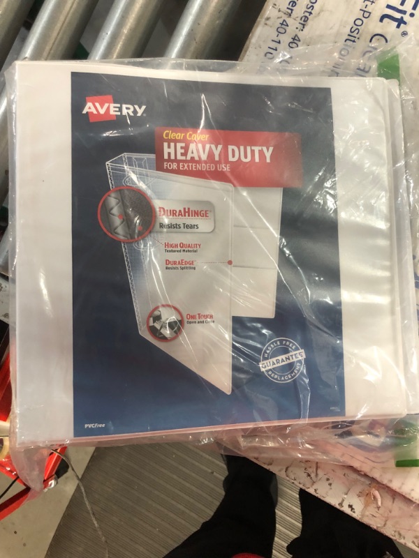 Photo 3 of Avery Heavy Duty View 3 Ring Binder, 4" One Touch Slant Ring, Holds 8.5" x 11" Paper, 1 White Binder (79704) 4" 1 Pack