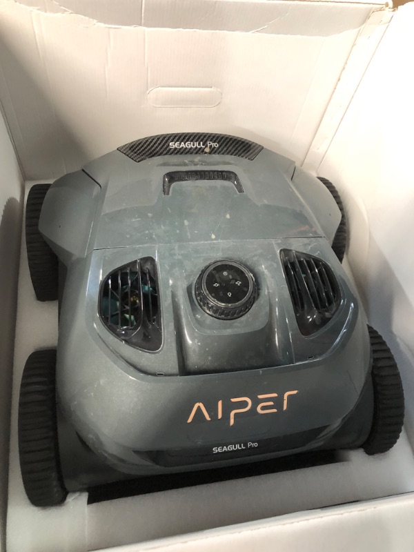 Photo 2 of (2023 Upgrade) AIPER Seagull Pro Cordless Robotic Pool Cleaner, Wall Climbing Pool Vacuum Lasts up to 180 Mins, Quad-Motor System, Smart Navigation, Ideal for Inground Pools up to 3200 Sq.ft Dark Gray