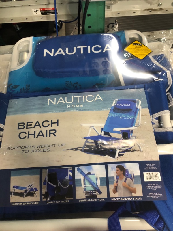 Photo 2 of * item used * see all images *
Nautica 5-Position Lay Flat Backpack Beach Chair STOCK PHOTO BLUE