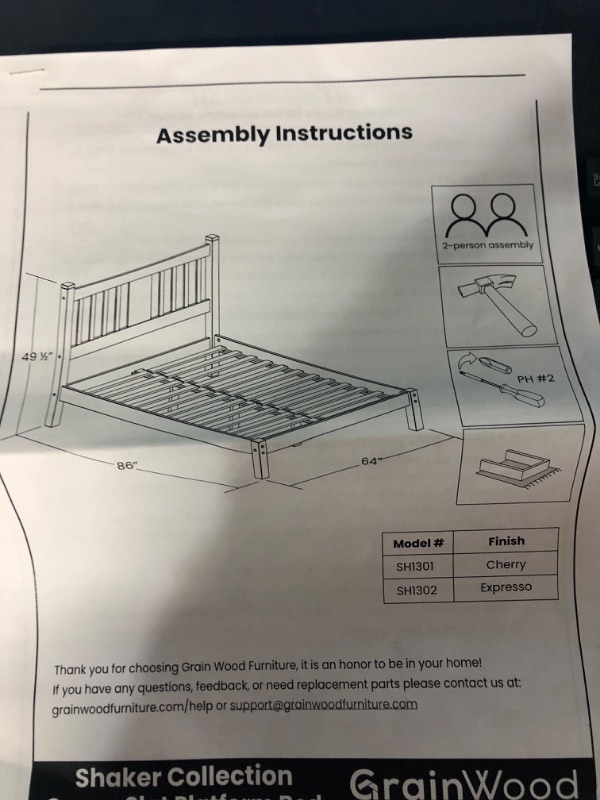 Photo 3 of  Full Platform Bed with Open Footboard STOCK PHOTO