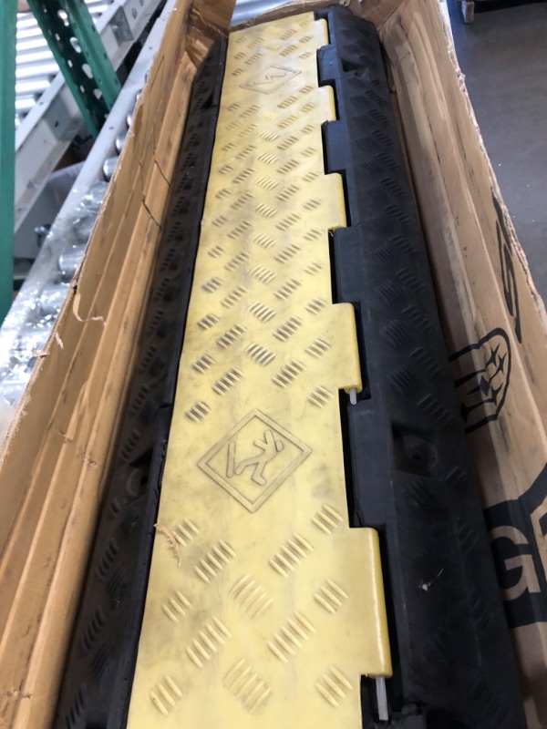 Photo 2 of CXRCY Cable Ramp Channel PVC Rubber Cable Protector,44000lbs Capacity Heavy Duty Speed Bumps Hose Cord Protector Ramps for Wire/Hose/Pipe Hider Driveway &Indoor SINGLE