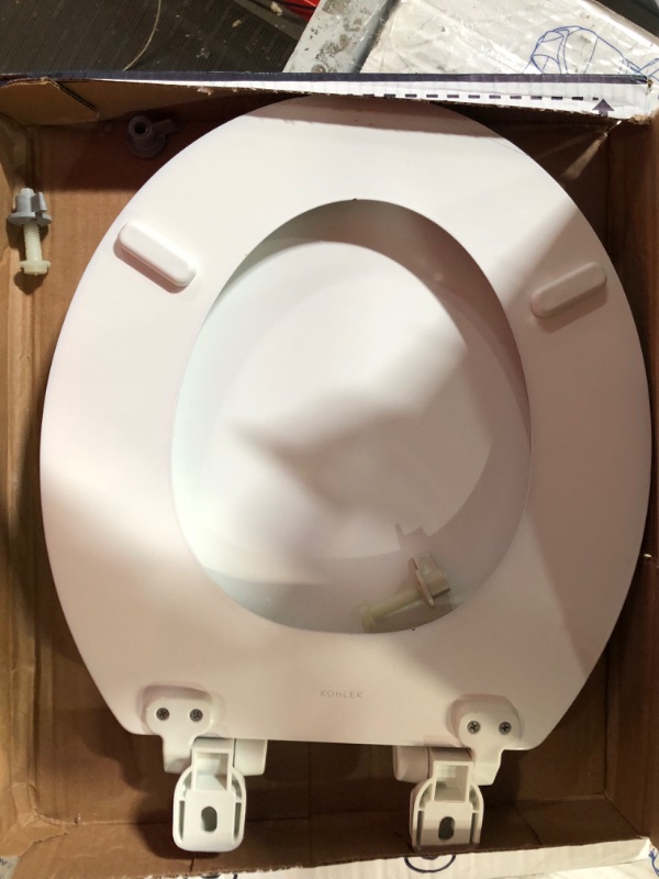 Photo 2 of **SEE NOTES**
KOHLER Stonewood® Quiet-Close™ Round-front, Slow-Close, Wood, White toilet seat, K-20467-0, White White Round