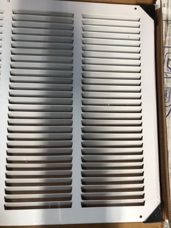 Photo 4 of 20"w X 14"h Steel Return Air Grilles - Sidewall and Ceiling - HVAC Duct Cover - White [Outer Dimensions: 21.75"w X 15.75"h] 20 X 14 White