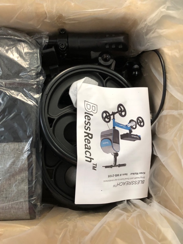 Photo 1 of BlessReach Steerable Knee Walker Deluxe Medical Scooter for Foot Injuries Adult Compact Crutches (WB-2105 Black)