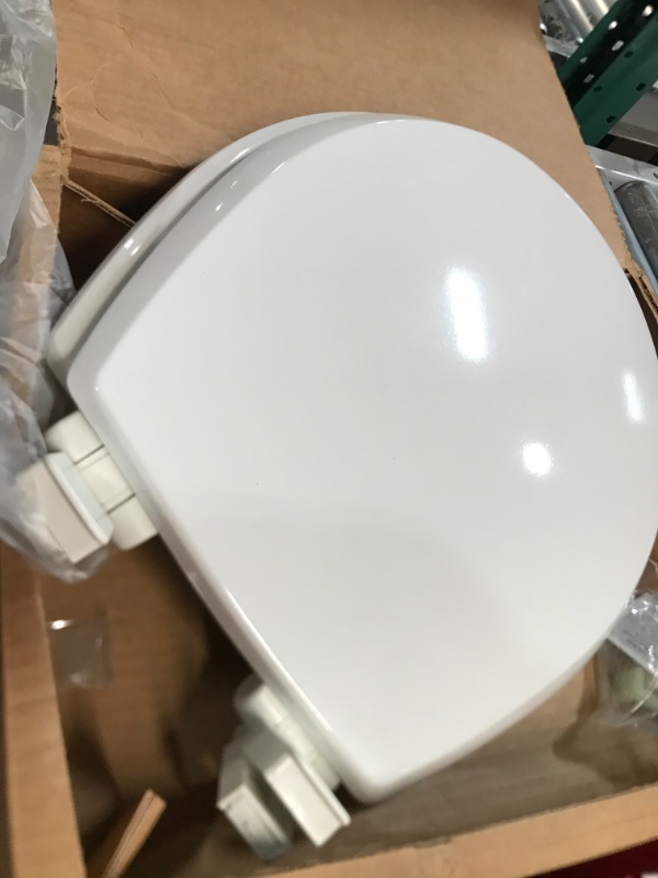 Photo 1 of **DAMAGED** Mayfair 847SLOW 000 Kendall Slow-Close, Removable Enameled Wood Toilet Seat That Will Never Loosen, 1 Pack - ROUND 