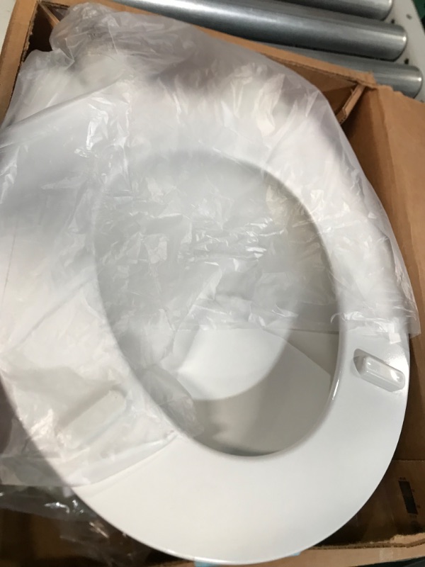 Photo 3 of **DAMAGED** Mayfair 847SLOW 000 Kendall Slow-Close, Removable Enameled Wood Toilet Seat That Will Never Loosen, 1 Pack - ROUND 