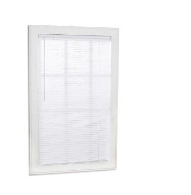 Photo 1 of Project Source Light Filtering 1-in Slat Width 70-in x 64-in Cordless White Vinyl Light Mini Blinds