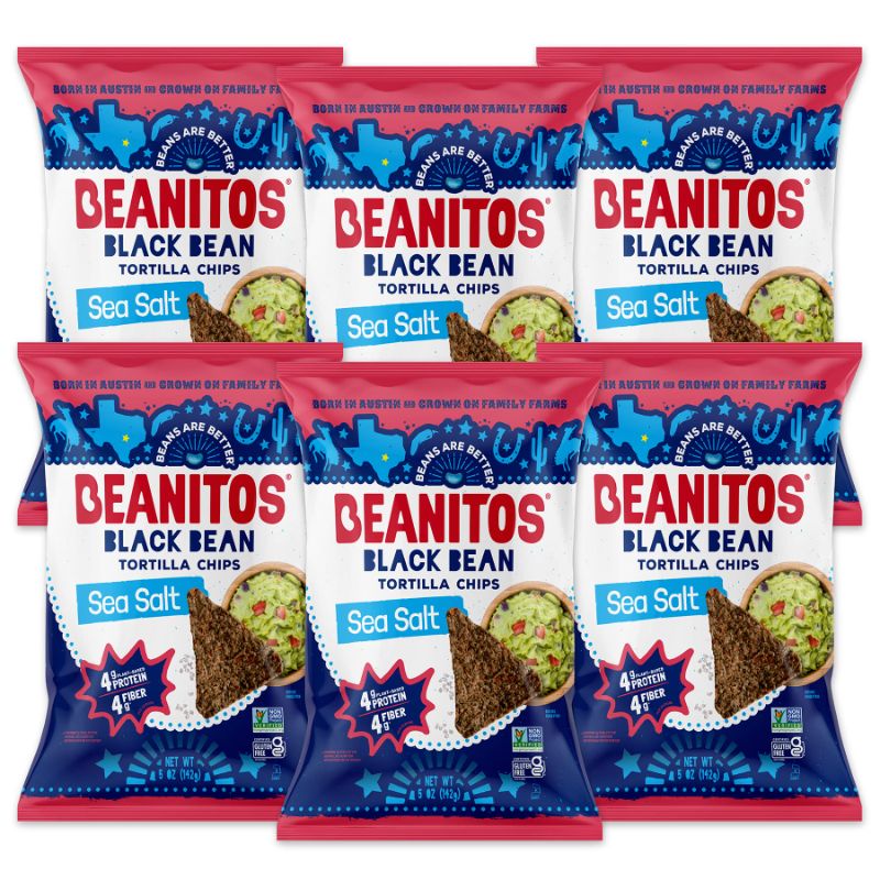 Photo 2 of Beanitos Black Bean Chips - Original Sea Salt - (6 Pack) 5 oz Bag - Black Bean Tortilla Chips - Vegan Snack with Good Source of Plant Protein and Fiber Black Bean & Sea Salt 5 Ounce (Pack of 6)