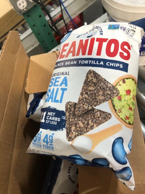 Photo 1 of Beanitos Black Bean Chips - Original Sea Salt - (6 Pack) 5 oz Bag - Black Bean Tortilla Chips - Vegan Snack with Good Source of Plant Protein and Fiber Black Bean & Sea Salt 5 Ounce (Pack of 6)