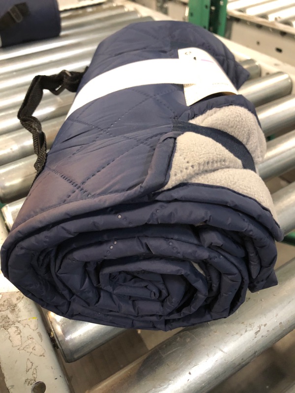 Photo 3 of {Puffer with Fleece}+{Dark Blue Solid Gray }+{ Nylon/Polyester}+ {" Throw Blanket "}