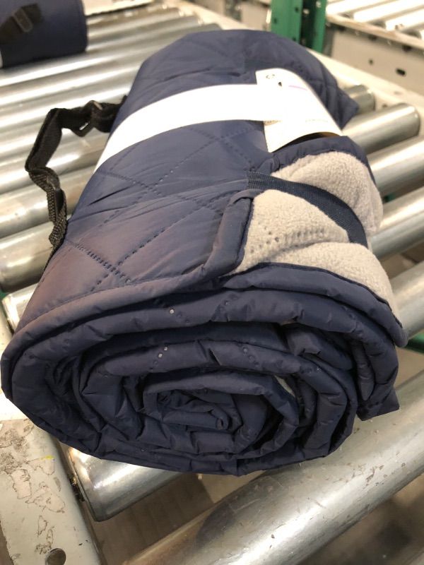 Photo 2 of {Puffer with Fleece}+{Dark Blue Solid Gray }+{ Nylon/Polyester}+ {" Throw Blanket "}