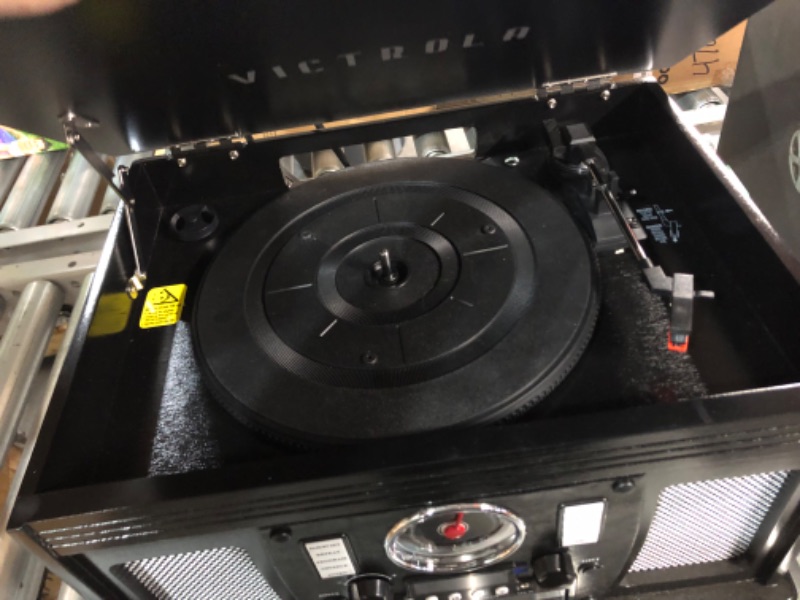 Photo 2 of *USED* PARTS ONLY* TURNS ON* Victrola 8-in-1 Bluetooth Record Player & Multimedia Center, Built-in Stereo Speakers 