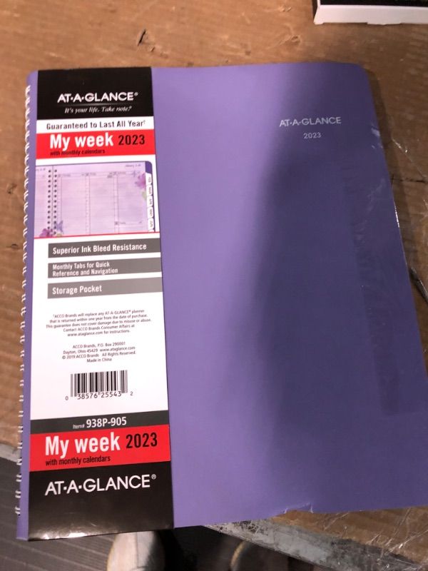 Photo 1 of AT-A-GLANCE 2023 Weekly & Monthly Planner, 8-1/2" x 11", Large, Beautiful Day, Lavender (938P-905) Beautiful Day 2023 Old Edition