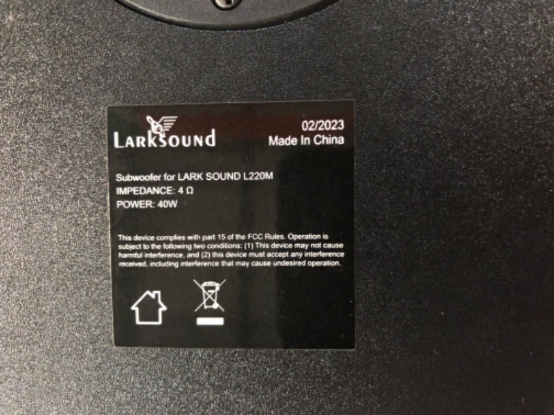 Photo 8 of USED - LARKSOUND 2.1 Sound Bar with Subwoofer, Soundbar for TV, Surround Sound System with Bluetooth/HDMI ARC/Optical/AUX/USB, 31 Inch Glossy 31 inch