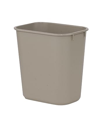 Photo 1 of USED - Plastic Receptacle Wastebasket, Beige 3.5-Gal