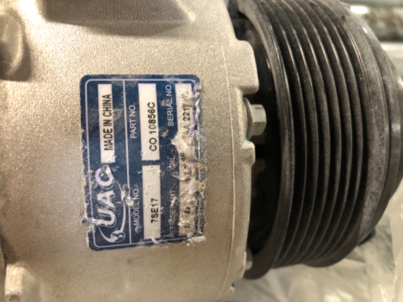 Photo 4 of UNABLE TO TEST*** UAC CO 10856C A/C Compressor