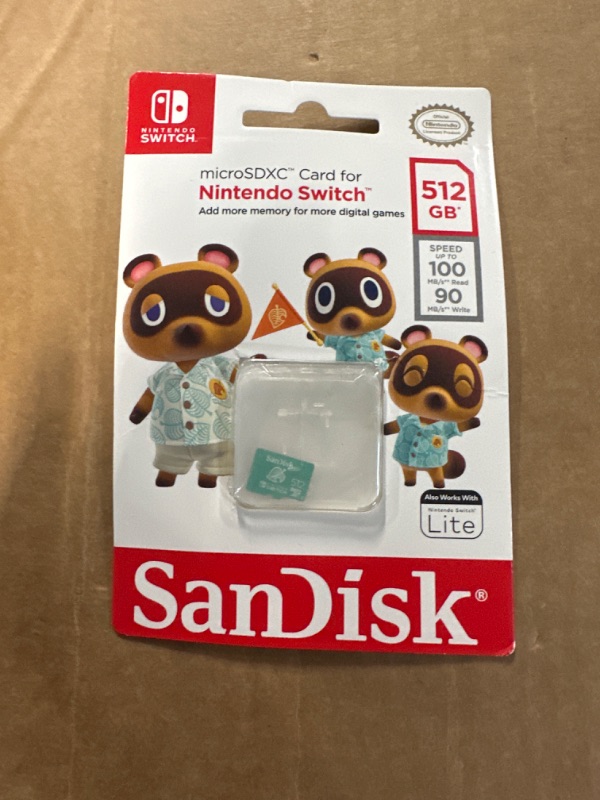 Photo 2 of SanDisk 512GB microSDXC-Card, Licensed for Nintendo -Switch - SDSQXAO-512G-GNCZN Animal Crossing Leaf 512GB