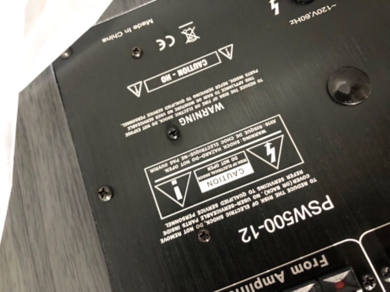 Photo 4 of Acoustic Audio PSW500-12 Home Theater Powered 12" LFE Subwoofer Black Front Firing Sub,500 Watts 12 in 500 Watts Subwoofer