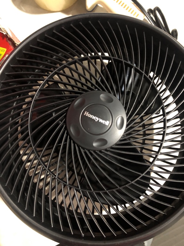 Photo 2 of * functional * see images for damage * 
12 in. 3 Speed Whole Room Circulator Floor Fan