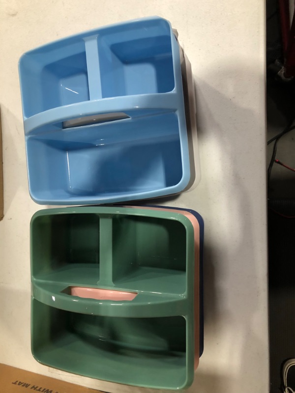 Photo 2 of Teacher Created Resources Soft Colors Portable Plastic Storage Caddy 6-Pack for Classrooms, Kids Room, and Office Organization, damaged