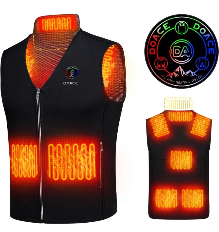 Photo 1 of DOACE Heated Vest for Men and Women, Smart Electric Heating Vest Rechargeable, Battery Not Included