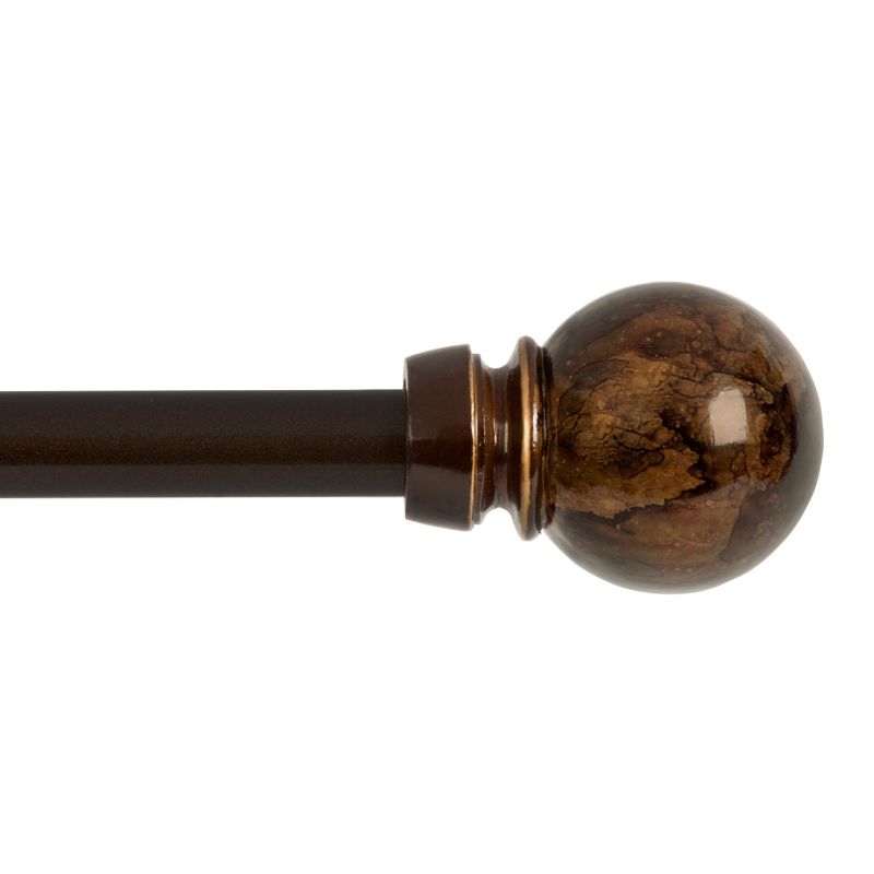 Photo 1 of **STOCK PHOTO VERY SIMILAR, MAY FIND SOME DIFFERENCES** Mainstays 28-48 in. Jillian Adjustable Petite Cafe Curtain Rod 1/2 in. Diameter Brown Marble