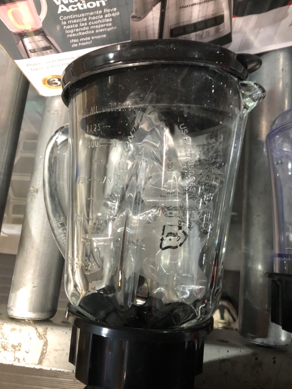 Photo 2 of [Notes] Hamilton Beach Power Elite Blender with 40oz Glass Jar and 3-Cup Vegetable Chopper, 12 Functions for Puree, Ice Crush, Shakes and Smoothies, Black and Stainless Steel (58149)