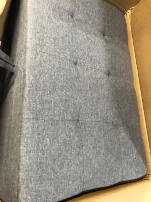 Photo 1 of [NOTES] Amazon Brand – Rivet Sloane Mid-Century Modern Ottoman, 31.9"W, Pebble Grey