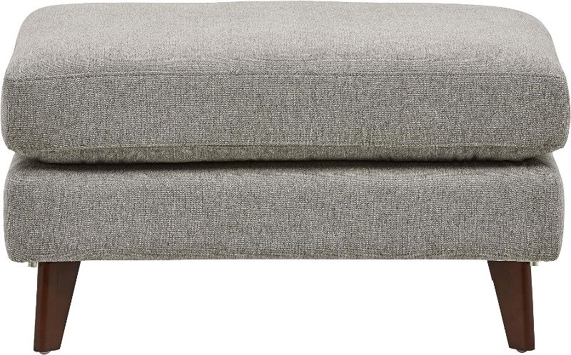 Photo 1 of [NOTES] Amazon Brand – Rivet Sloane Mid-Century Modern Ottoman, 31.9"W, Pebble Grey