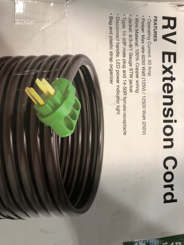 Photo 2 of RVGUARD 50 Amp 50 Foot RV Extension Cord,