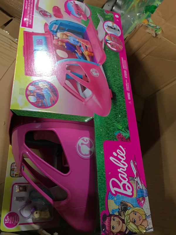 Photo 2 of Barbie Dreamplane Airplane Toys Playset with 15+ Accessories Including Puppy, Snack Cart, Reclining Seats and More Standard