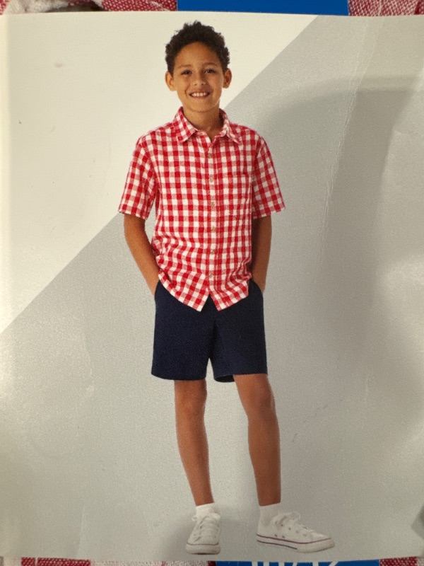 Photo 1 of 2 piece boys button short sleeve shirt with shorts size: 10/12