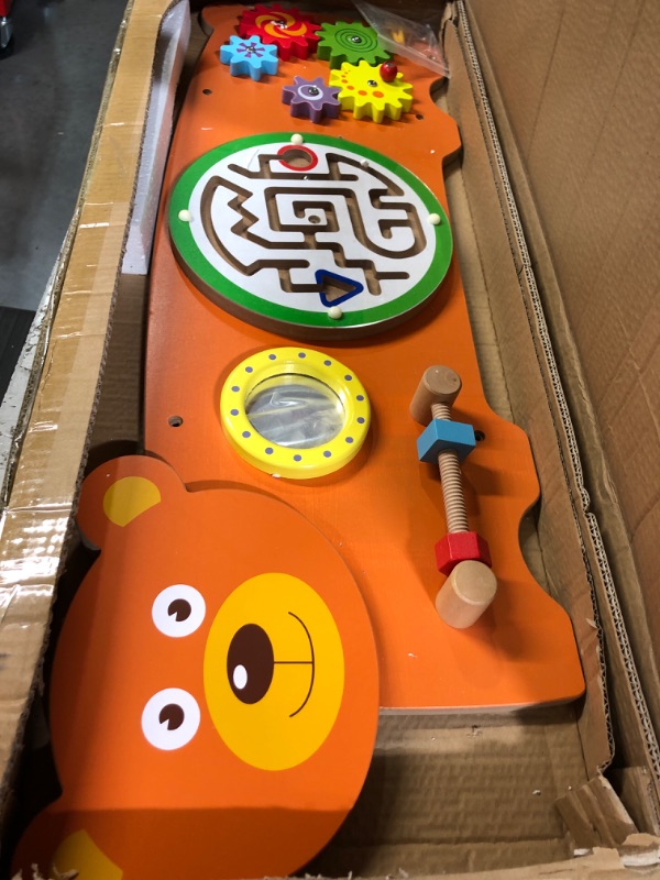 Photo 2 of  Toddler Learning Activity Center - Wooden Bear Busy Board