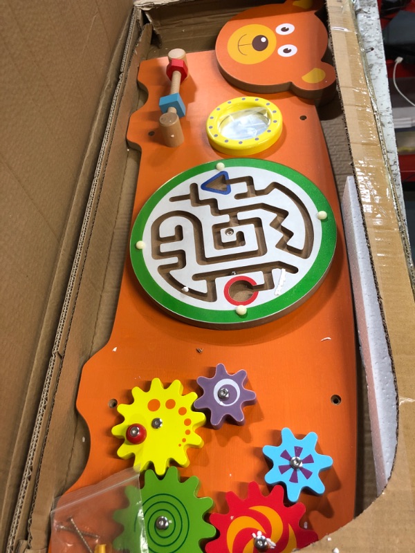 Photo 3 of  Toddler Learning Activity Center - Wooden Bear Busy Board