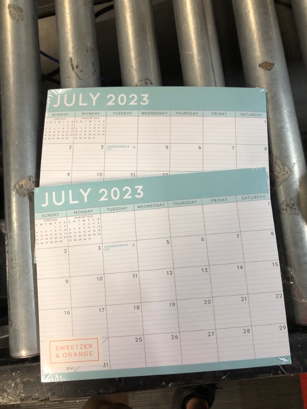 Photo 2 of BUNDLE OF 2 S&O Teal Magnetic 2023 Fridge Calendar from July 2023-Dec 2024  for Easy Planning-8"x10" in.