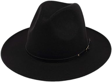 Photo 1 of Lanzom Womens Classic Wide Brim Floppy Panama Hat Belt One Size Black