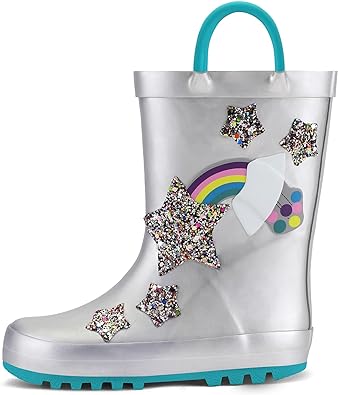 Photo 1 of K KomForme Kids Rain Boots Waterproof Printed Rubber boots with Handles 7M