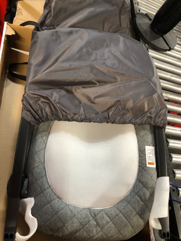 Photo 2 of Baby Delight Aura Deluxe | Portable Baby Bouncer for Infants | Baby Rocker | Quilted Charcoal Tweed Grey