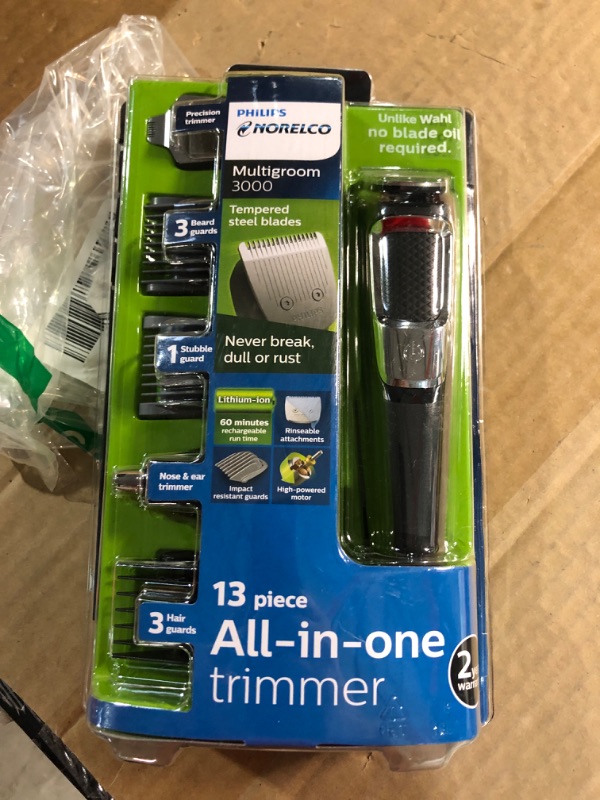 Photo 2 of Philips Norelco Multigroomer All-in-One Trimmer Series 3000, 13 Piece Mens Grooming Kit, for Beard, Face, Nose, and Ear Hair Trimmer and Hair Clipper, NO Blade Oil Needed, MG3750/60