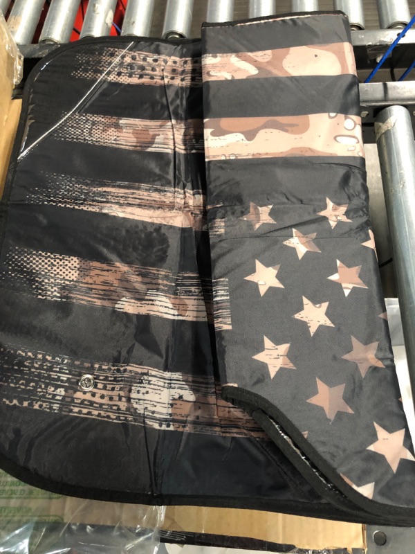 Photo 2 of Camouflage American USA Flag Car Windshield Sunshade Foldable Reflective Sun Shade Blocks UV Rays Pattern 2