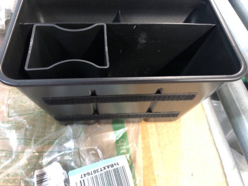 Photo 1 of Karltys Compatible with Rear Center Console Organizer Tesla Model Y 2023 2022 2021 2020 2nd Row Back Seat Storage Box Underseat Rear Air Outlet Container Accessories ABS Black