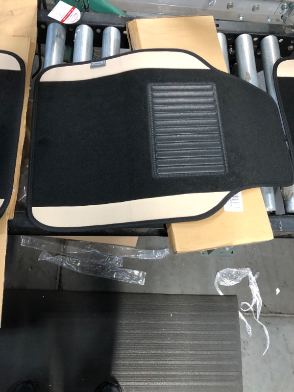 Photo 1 of FH Group F14407BEIGE Universal Fit Premium Carpet Beige Automotive Floor Mats fits most Cars, SUVs, and Trucks with Driver Heel Pad, Full Set