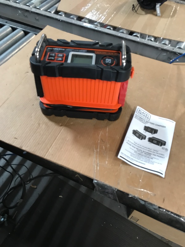 Photo 1 of BLACK+DECKER BC15BD Fully Automatic 15 Amp 12V Bench Battery Charger/Maintainer with 40A Engine Start, Alternator Check, Cable Clamps 