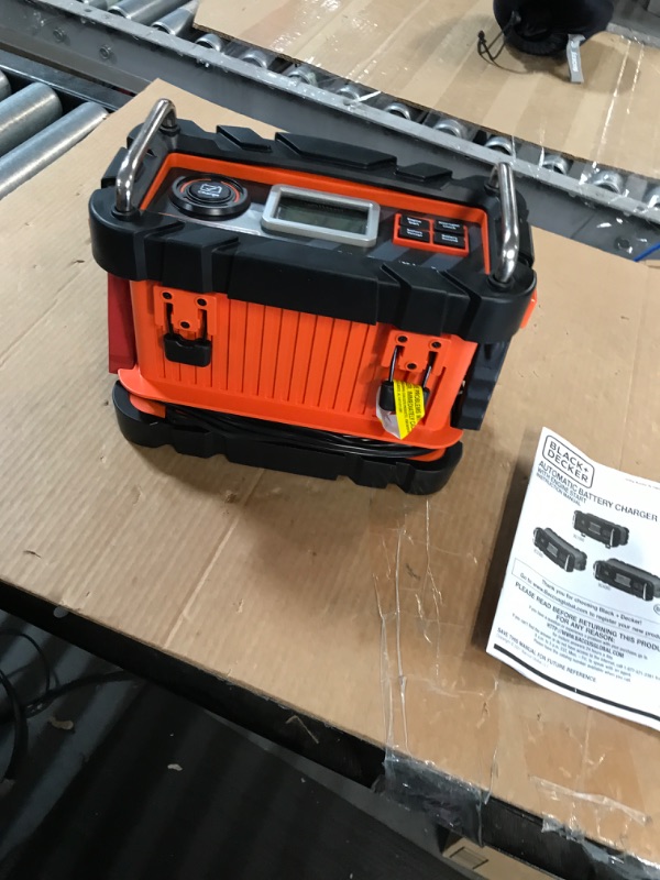 Photo 4 of BLACK+DECKER BC15BD Fully Automatic 15 Amp 12V Bench Battery Charger/Maintainer with 40A Engine Start, Alternator Check, Cable Clamps 