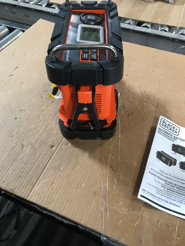 Photo 5 of BLACK+DECKER BC15BD Fully Automatic 15 Amp 12V Bench Battery Charger/Maintainer with 40A Engine Start, Alternator Check, Cable Clamps 