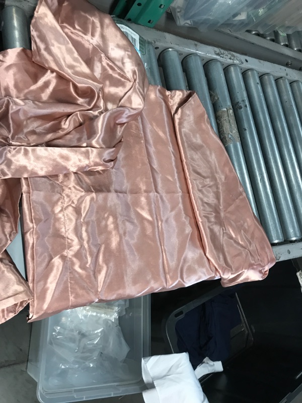 Photo 1 of Homiest 4pcs Satin Sheets Set Luxury Silky Satin Bedding Set with Deep Pocket, 1 Fitted Sheet + 1 Flat Sheet + 4 Pillowcases (Queen Size, Rose Gold)
