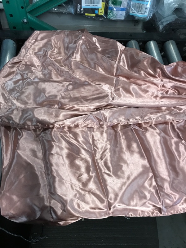Photo 1 of Homiest 4pcs Satin Sheets Set Luxury Silky Satin Bedding Set with Deep Pocket, 1 Fitted Sheet + 1 Flat Sheet + 4 Pillowcases (Queen Size, Rose Gold)
