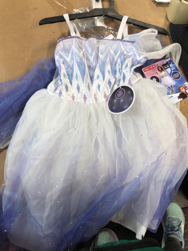 Photo 5 of Kids&#39; Disney Frozen Elsa Deluxe Light Up Halloween Costume Dress with Headpiece S (4-6x)